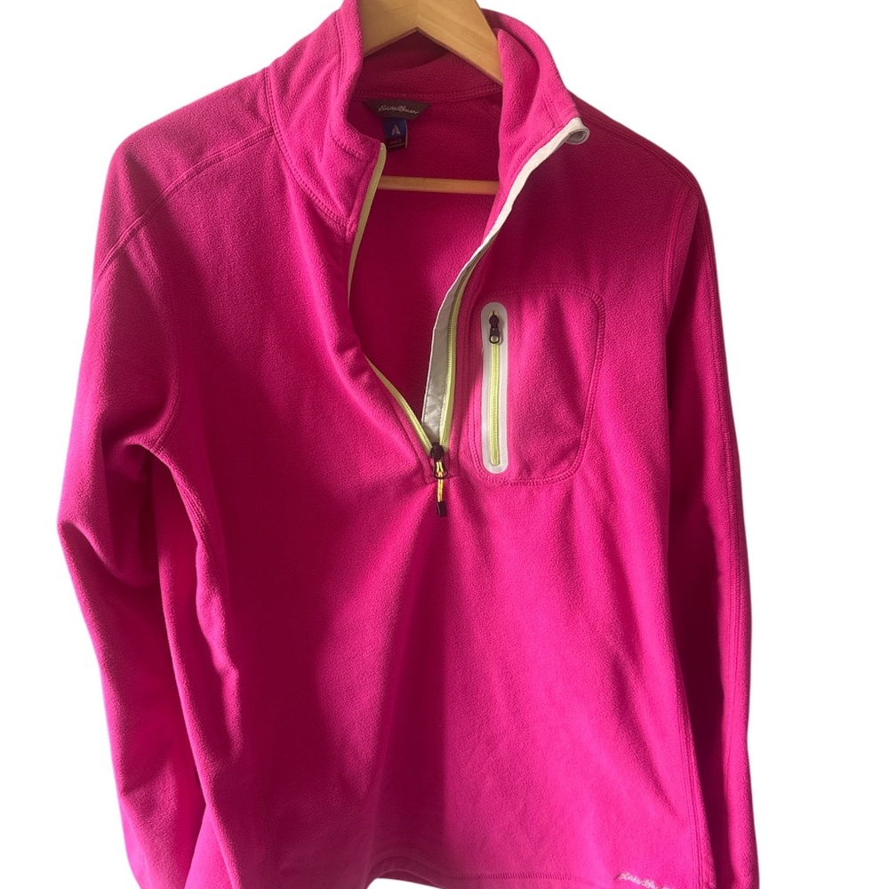 Eddie Bauer Jacket Womens Large Pink First Ascent Fleece Pullover Sweatshirt